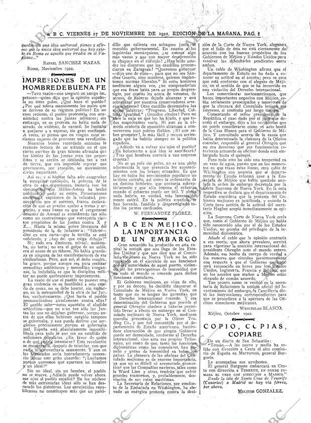 ABC MADRID 17-11-1922 página 6