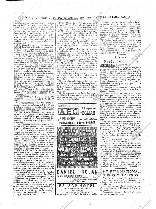 ABC MADRID 01-12-1922 página 16