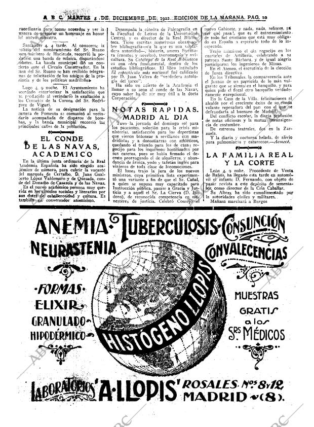 ABC MADRID 05-12-1922 página 10