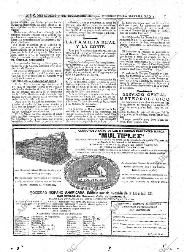 ABC MADRID 13-12-1922 página 8