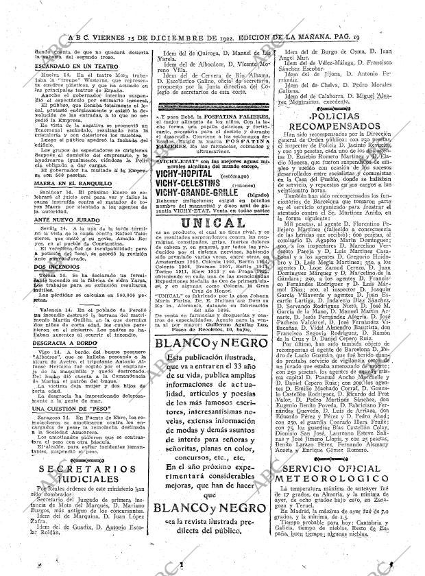 ABC MADRID 15-12-1922 página 19