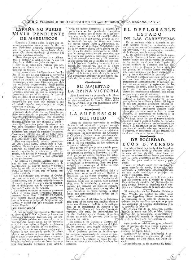 ABC MADRID 22-12-1922 página 11