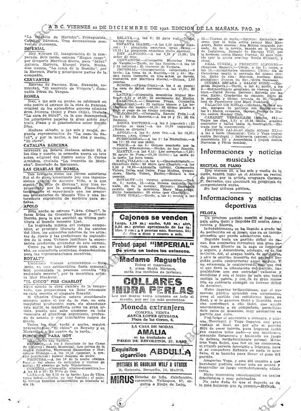 ABC MADRID 22-12-1922 página 30