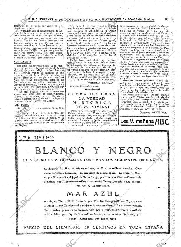 ABC MADRID 22-12-1922 página 8