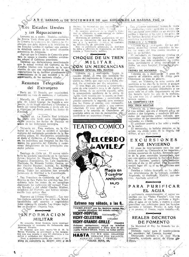 ABC MADRID 23-12-1922 página 22