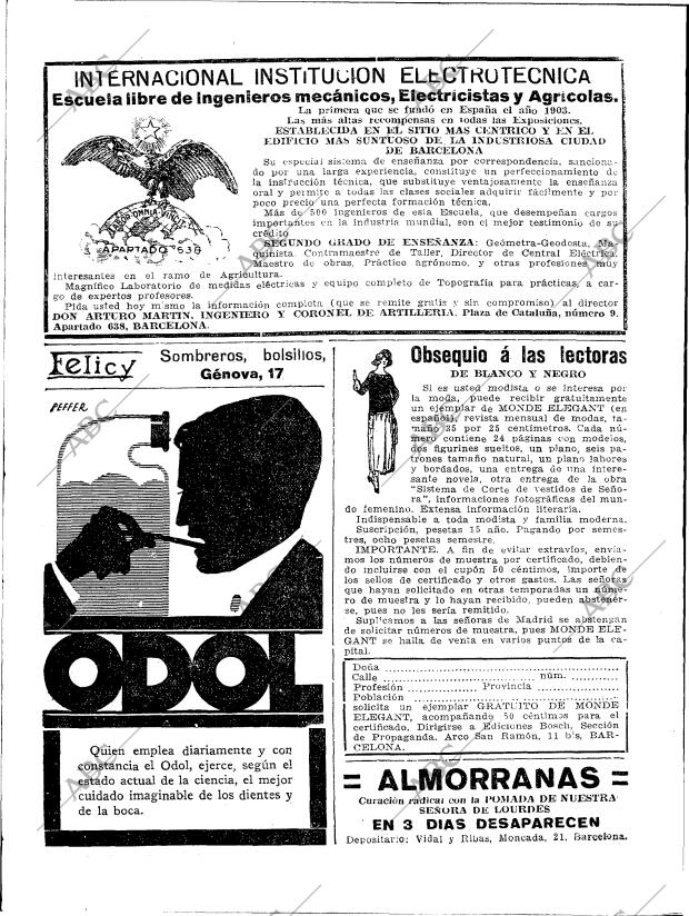 BLANCO Y NEGRO MADRID 24-12-1922 página 6