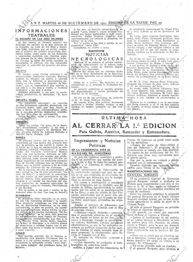 ABC MADRID 26-12-1922 página 20