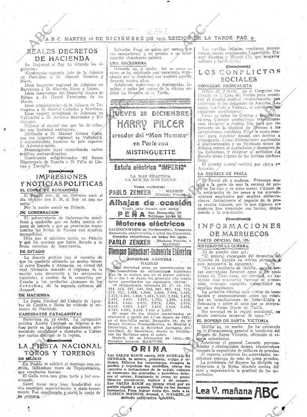 ABC MADRID 26-12-1922 página 9