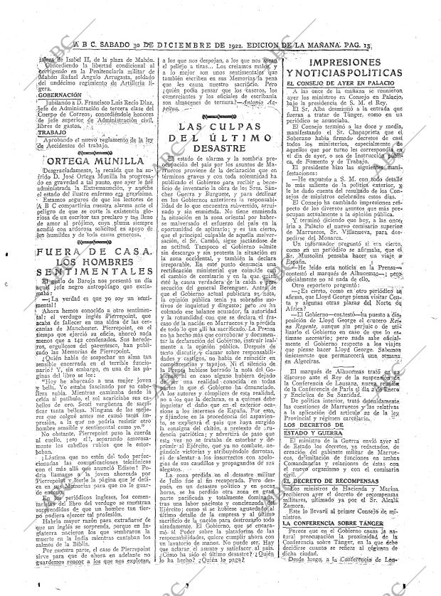 ABC MADRID 30-12-1922 página 13