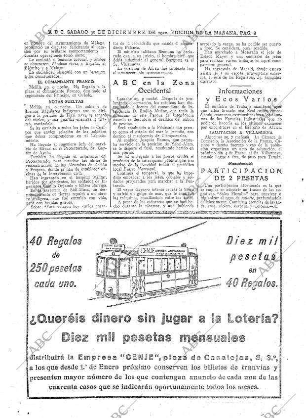 ABC MADRID 30-12-1922 página 8