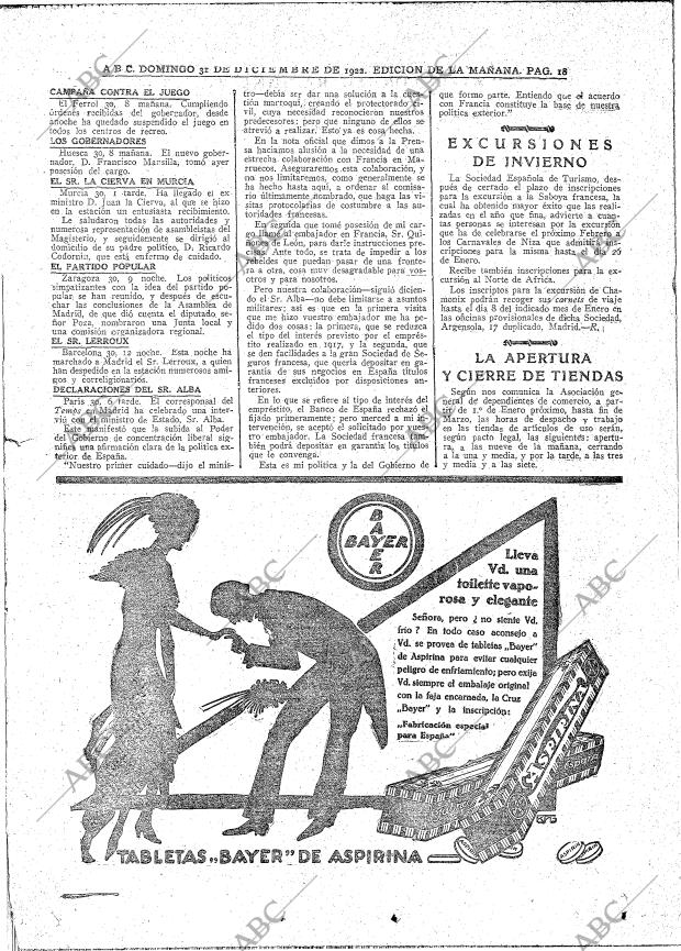 ABC MADRID 31-12-1922 página 18