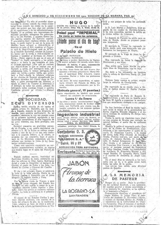 ABC MADRID 31-12-1922 página 20