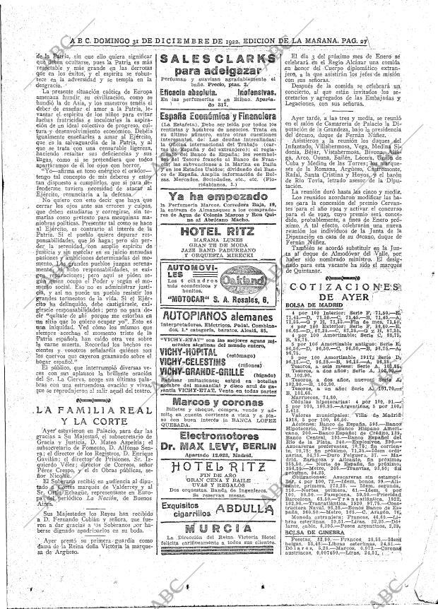 ABC MADRID 31-12-1922 página 27