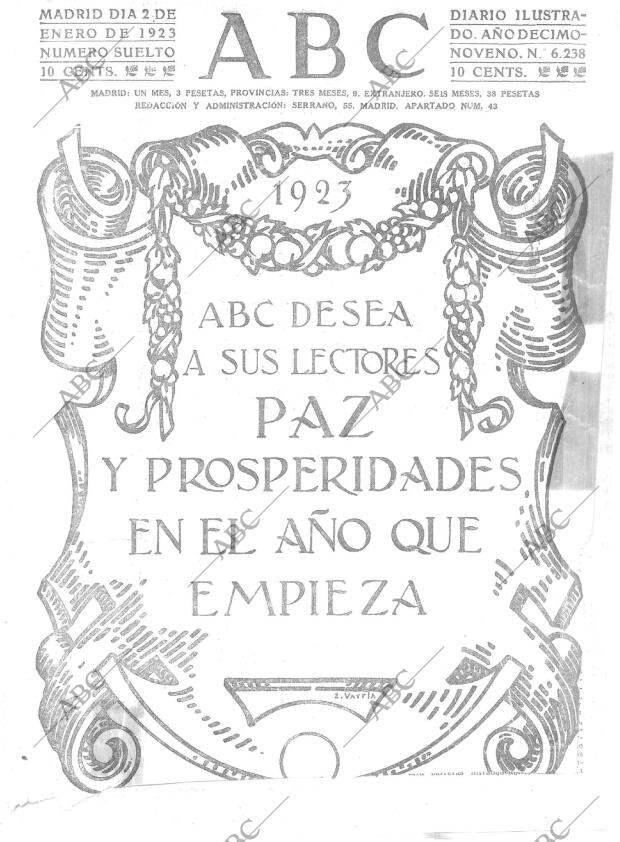 ABC MADRID 02-01-1923 página 1