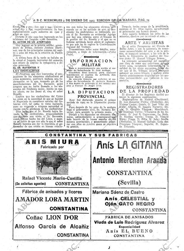 ABC MADRID 03-01-1923 página 14