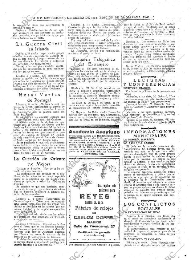 ABC MADRID 03-01-1923 página 16