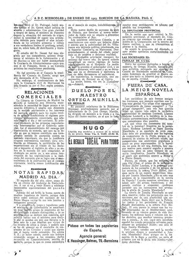 ABC MADRID 03-01-1923 página 8