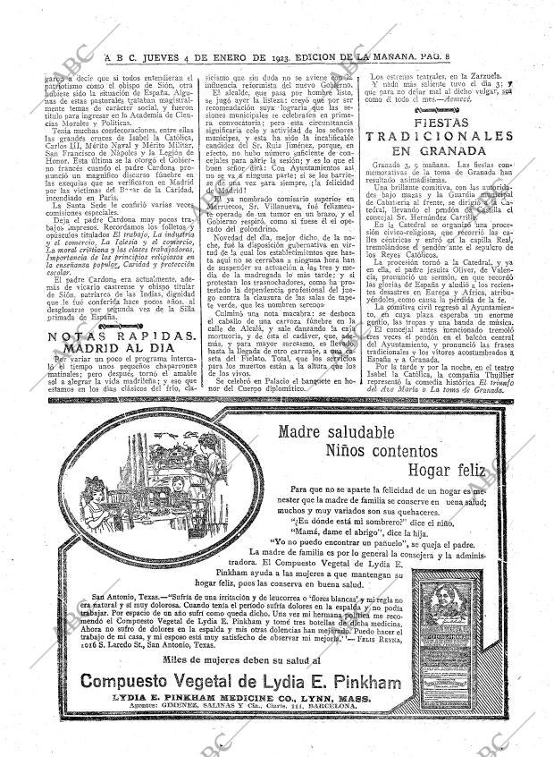 ABC MADRID 04-01-1923 página 8