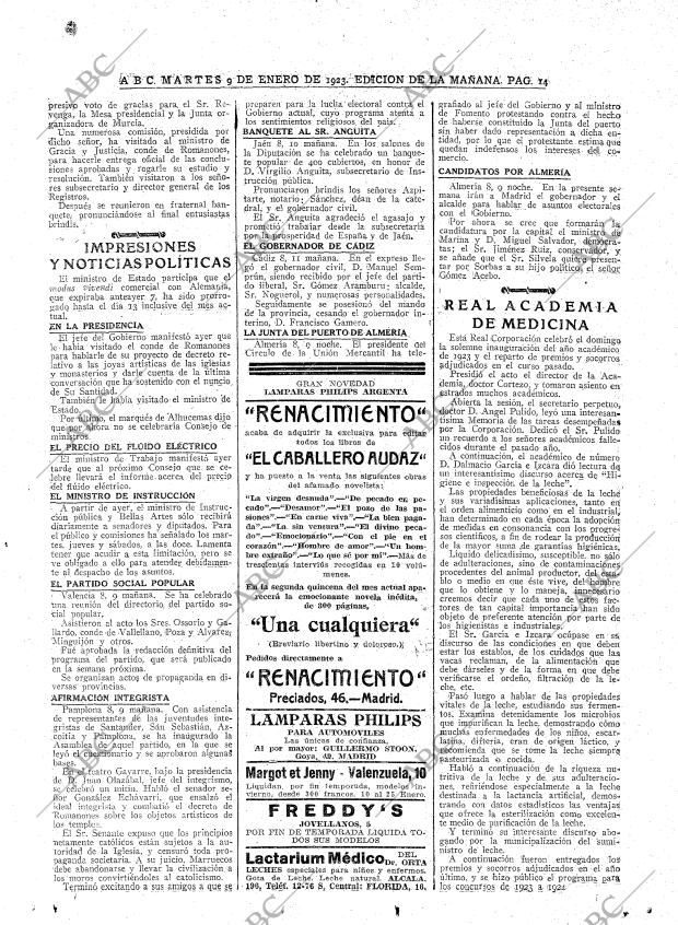 ABC MADRID 09-01-1923 página 14