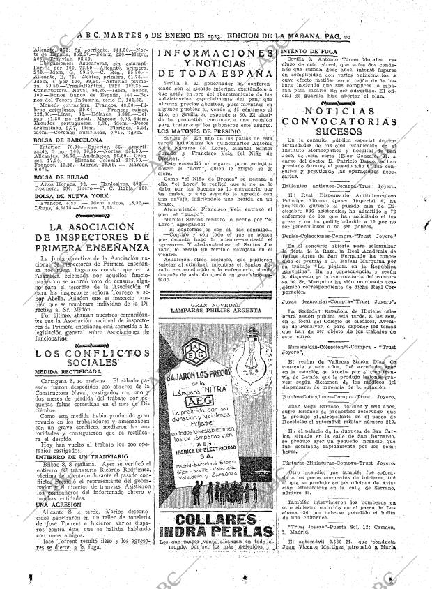 ABC MADRID 09-01-1923 página 20