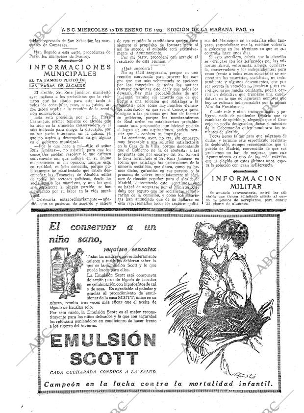 ABC MADRID 10-01-1923 página 10