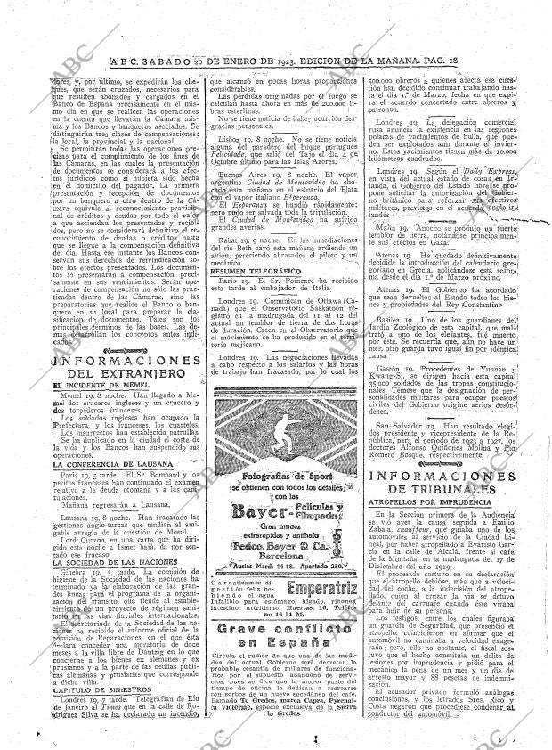 ABC MADRID 20-01-1923 página 18