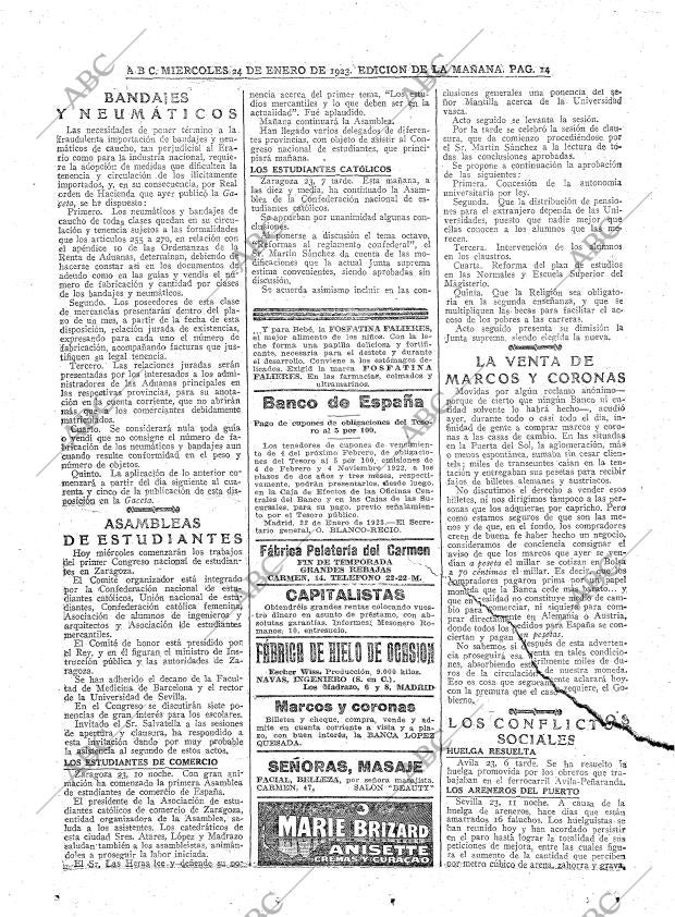 ABC MADRID 24-01-1923 página 14