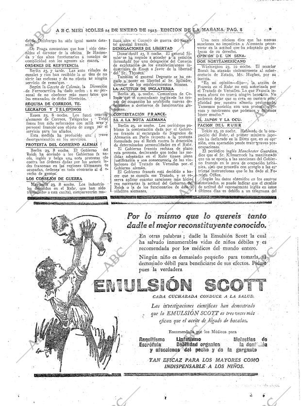 ABC MADRID 24-01-1923 página 8