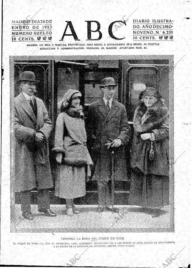 ABC MADRID 26-01-1923 página 1