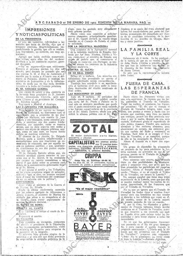 ABC MADRID 27-01-1923 página 12