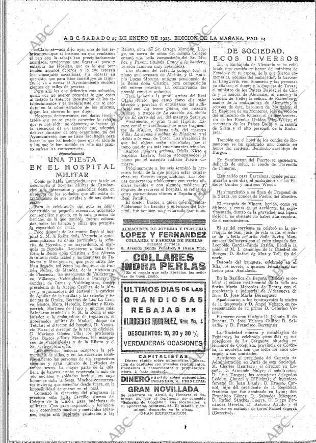 ABC MADRID 27-01-1923 página 14