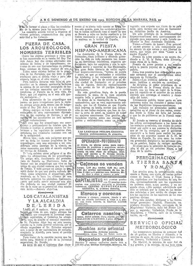 ABC MADRID 28-01-1923 página 22