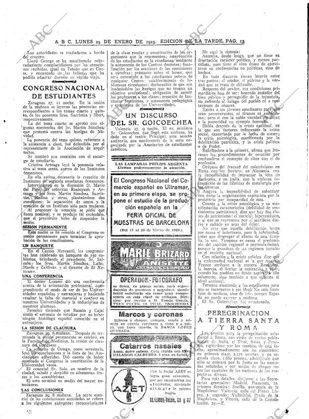 ABC MADRID 29-01-1923 página 13