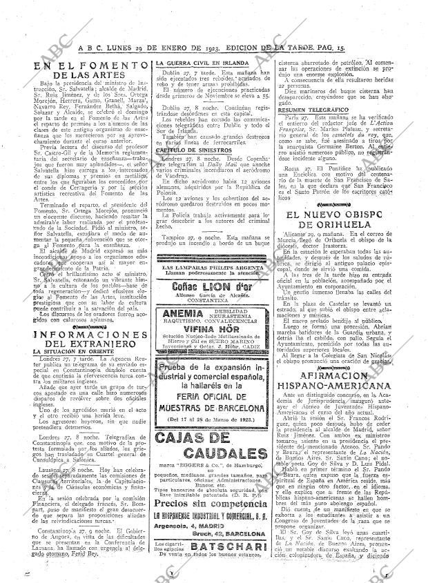 ABC MADRID 29-01-1923 página 15