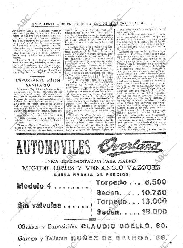 ABC MADRID 29-01-1923 página 16