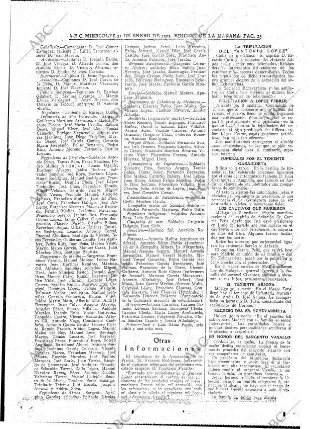ABC MADRID 31-01-1923 página 13