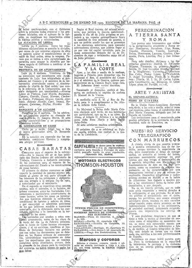 ABC MADRID 31-01-1923 página 18