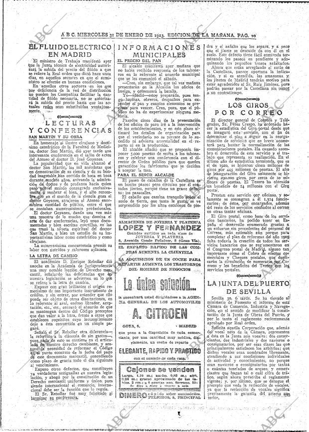 ABC MADRID 31-01-1923 página 20