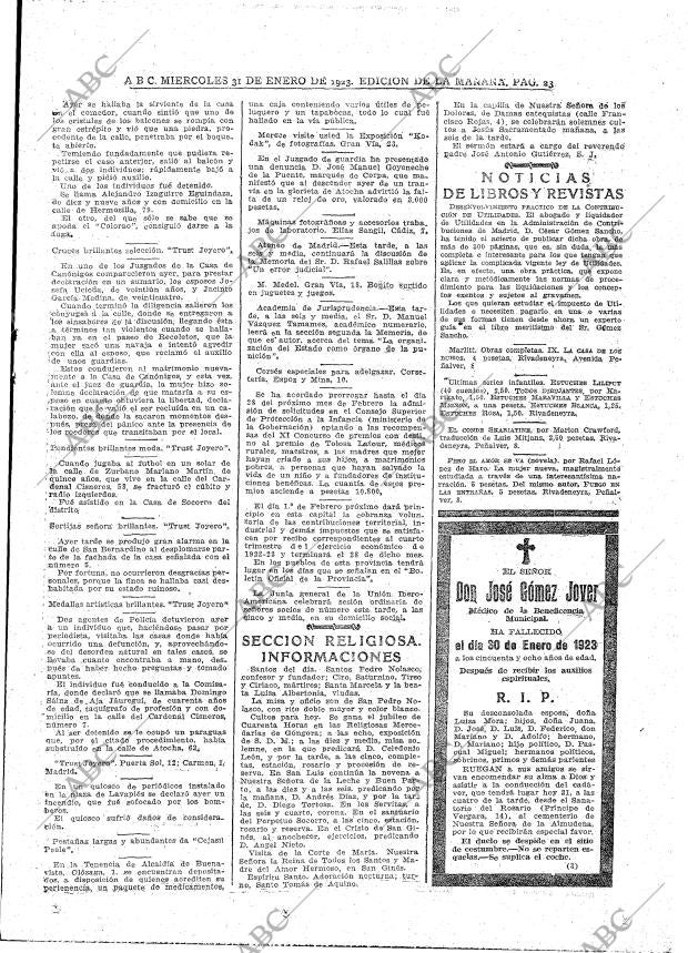 ABC MADRID 31-01-1923 página 23