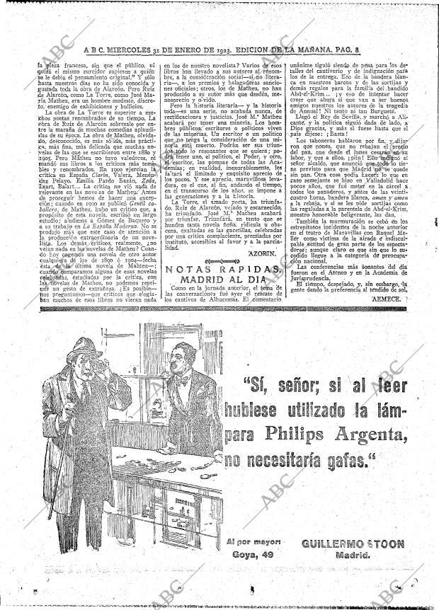 ABC MADRID 31-01-1923 página 8