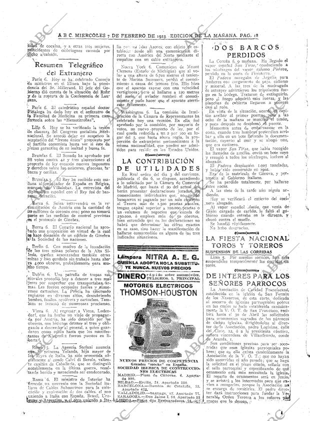 ABC MADRID 07-02-1923 página 18