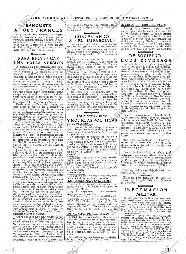 ABC MADRID 09-02-1923 página 11