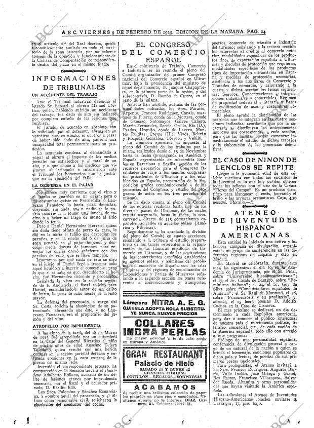 ABC MADRID 09-02-1923 página 14