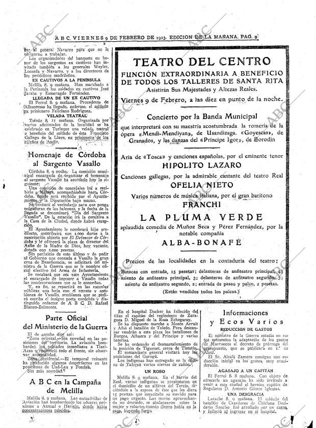 ABC MADRID 09-02-1923 página 9