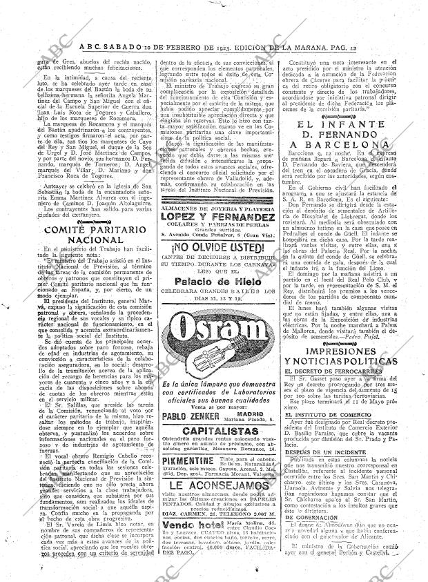 ABC MADRID 10-02-1923 página 12