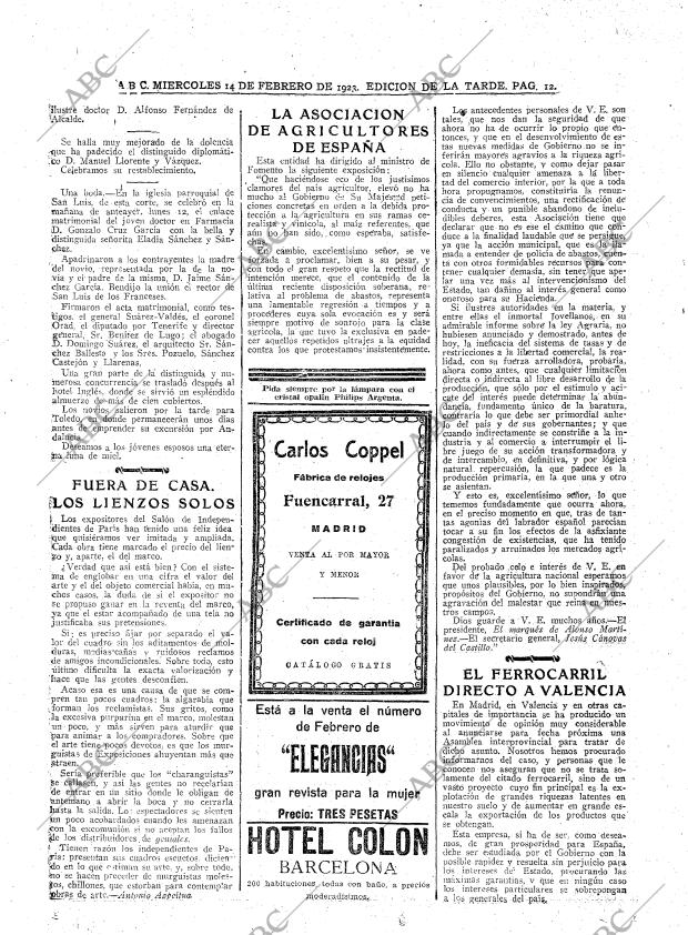 ABC MADRID 14-02-1923 página 12