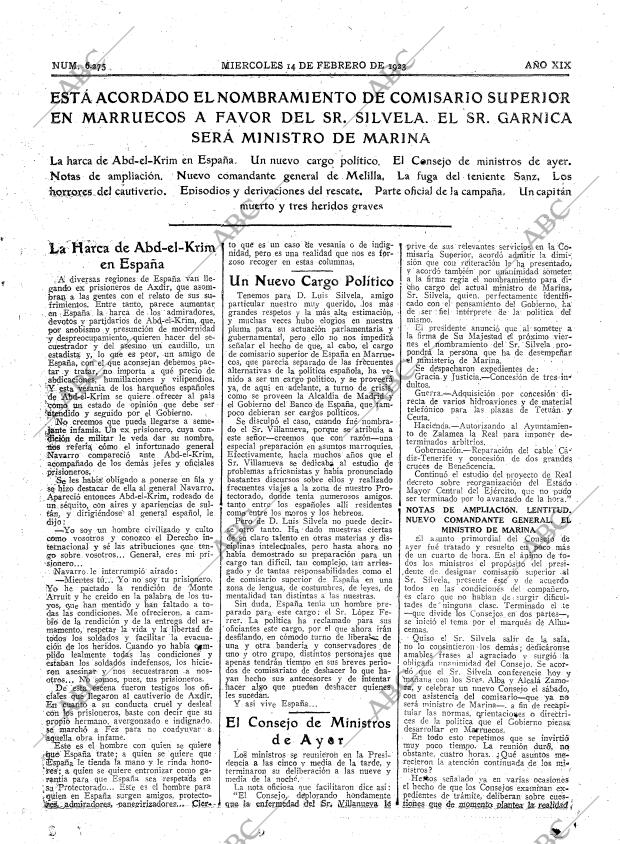 ABC MADRID 14-02-1923 página 7