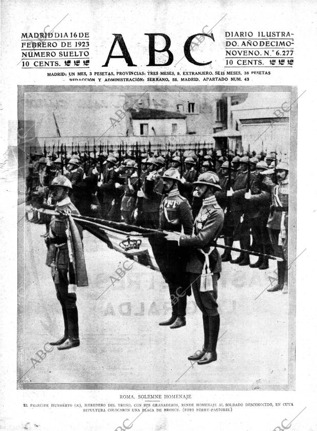 ABC MADRID 16-02-1923 página 1