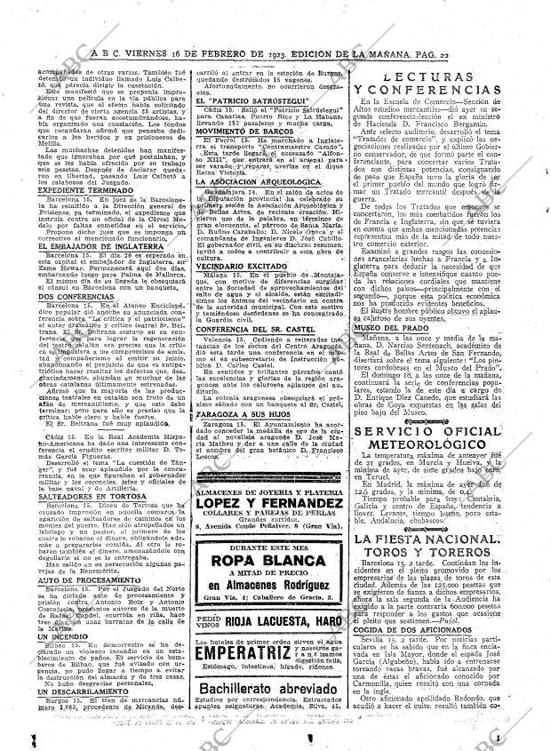 ABC MADRID 16-02-1923 página 20