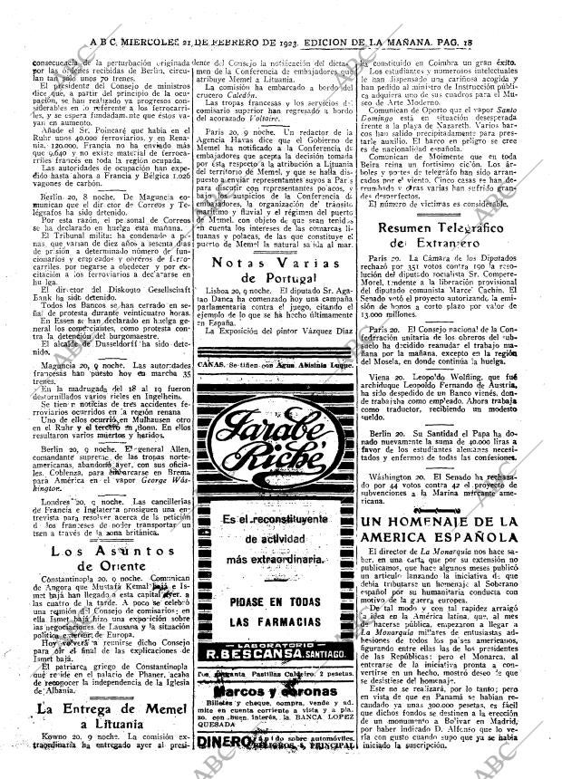 ABC MADRID 21-02-1923 página 18